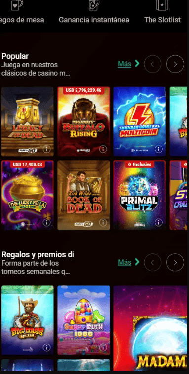 El catálogo de slots Pokerstars Venezuela