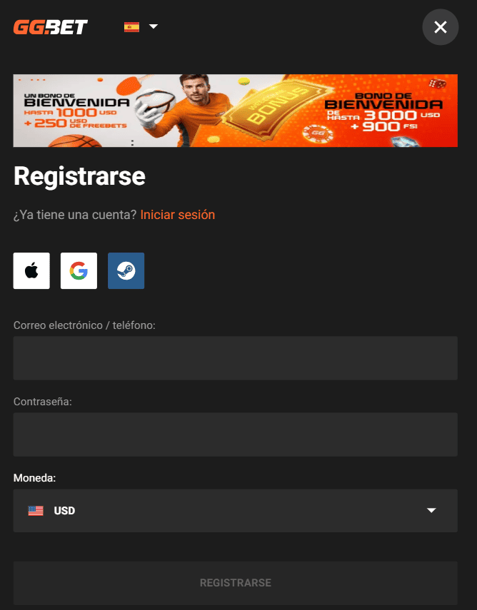 Cómo registrarse en GG.BET desde Venezuela